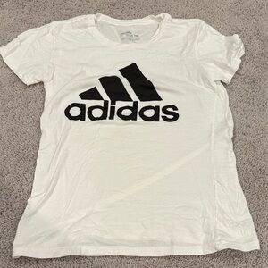Adidas Classic White Tee with Black Emblem